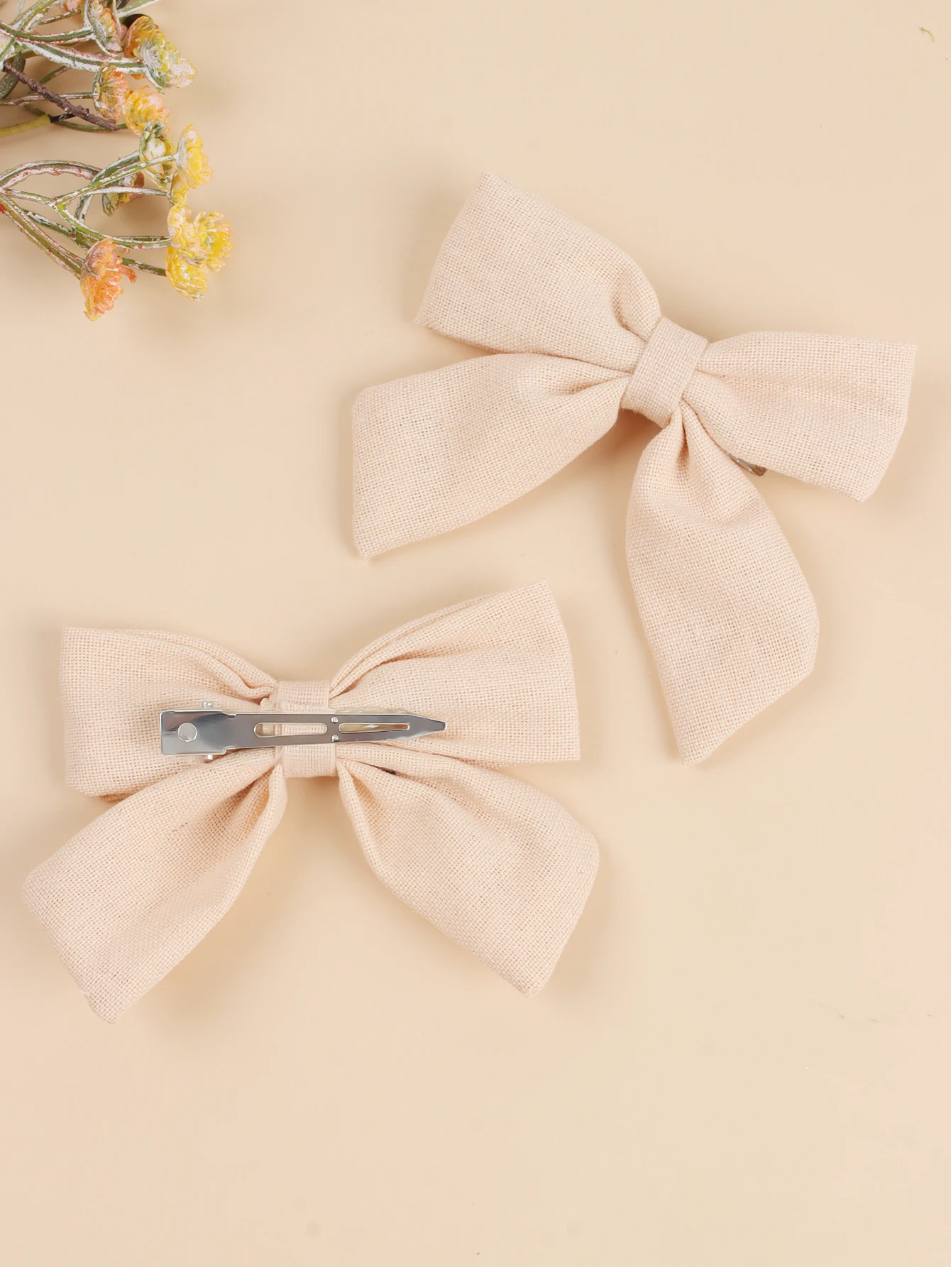 2pcs/set Solid Large Bows Hair Clips Handmade Bowknots Hairpins Children Boutique Barrettes Kid Fashion Hair Accessories Gift