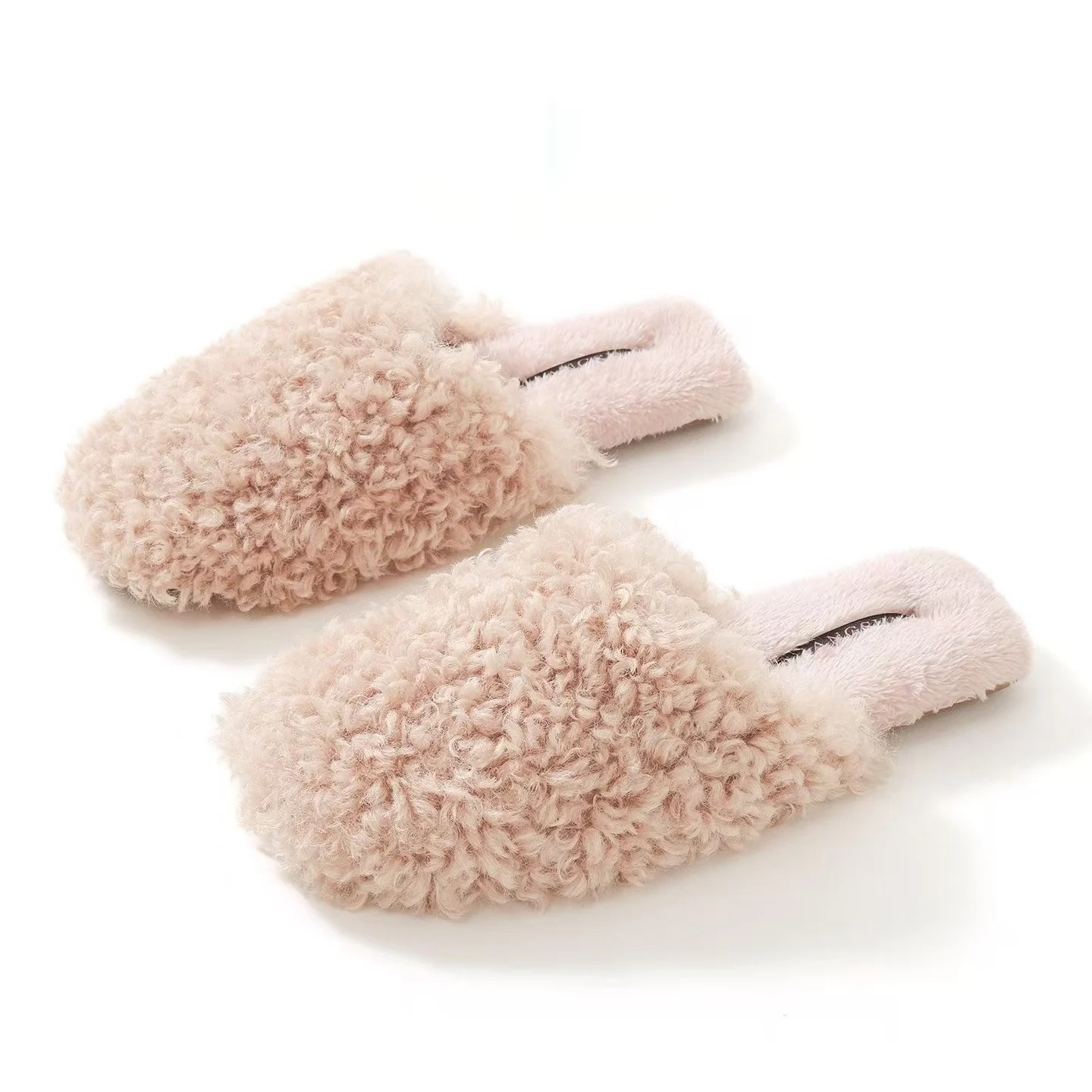 

Women Winter New Baotou Fluffy Slippers Sot Sole Non Slip High Quality Plush Keep Warm Home Cotton Slippers Silent Slippers