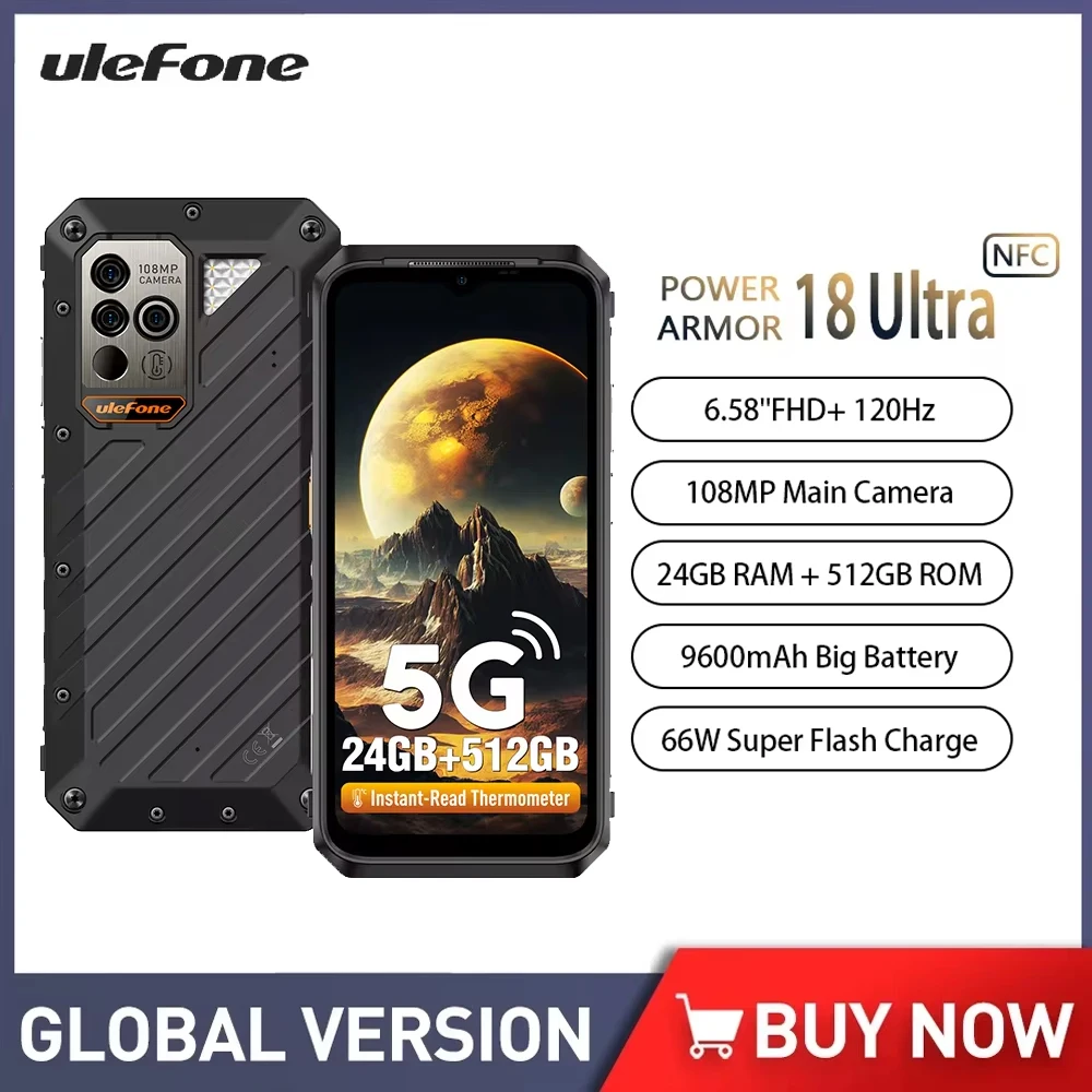 Ulefone Power Armor 18 Ultra 5G Rugged Phone 6.58