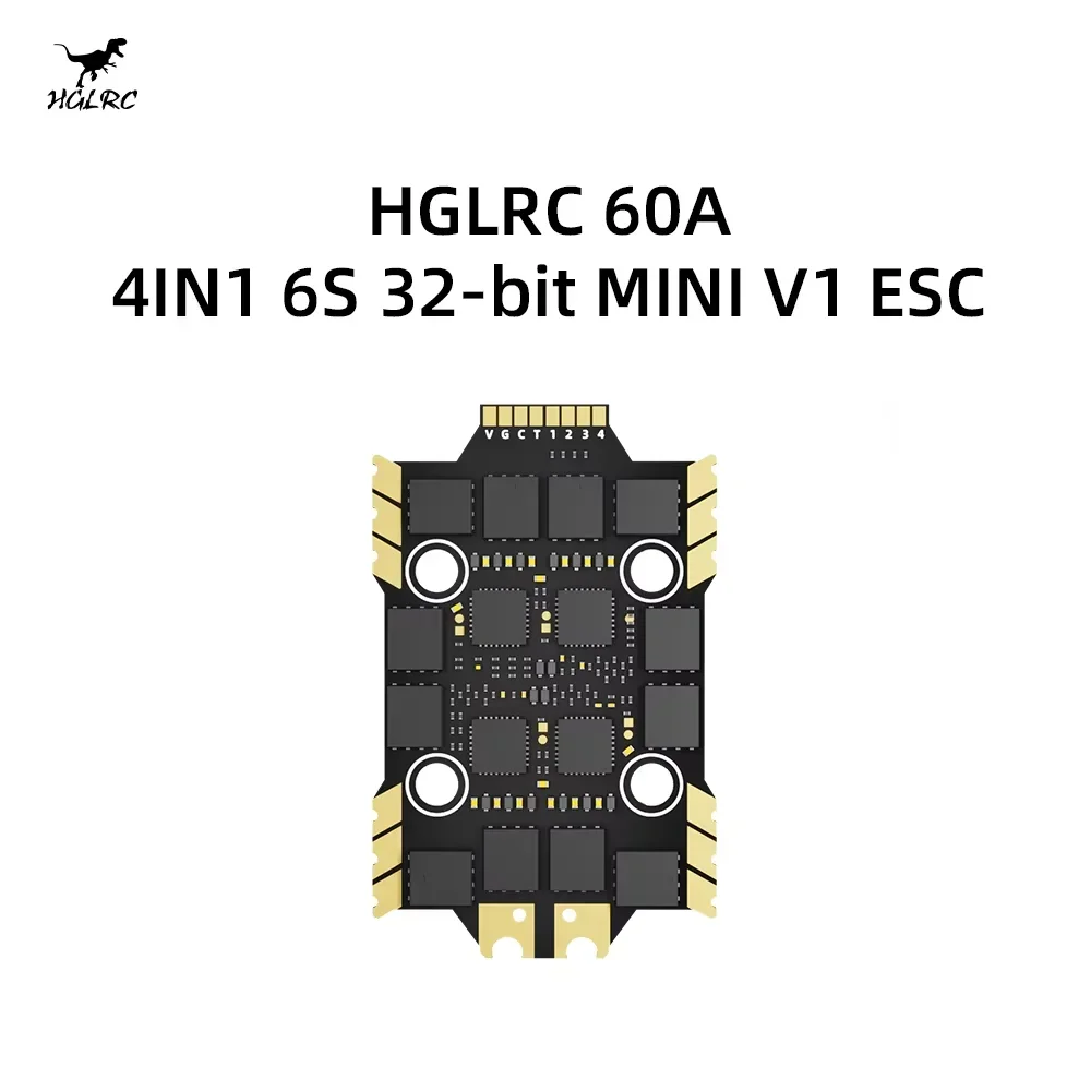 AvaCoreHGLRC 60A 4IN1 ESC 3-6S, BLHeli_32 MINI V1 Electronic Speed Controller For FPV Racing Drone Quadcopter Multicopter