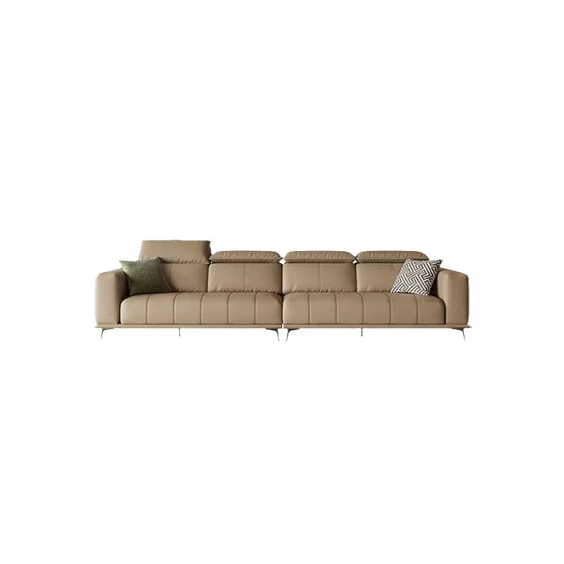 

For Modern home living room straight row piano keys sofa combination hair microfiber leather function headrest