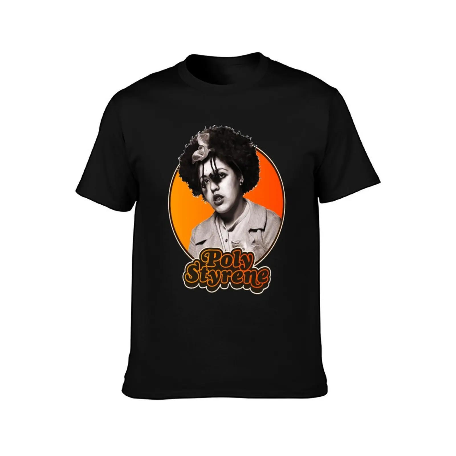 Poly Styrene T-Shirt Basic Crew Neck Short Sleeve Top T-Shirt