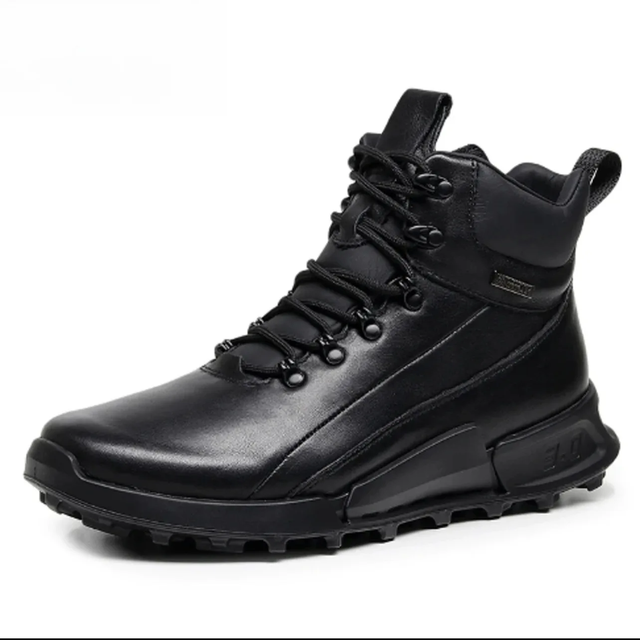 High Top Genuine Leather Shoes Men Hiking Luxury Designer Original Sneaker Outdoor Climbing Mountain Boots Hunting Plush Fluff