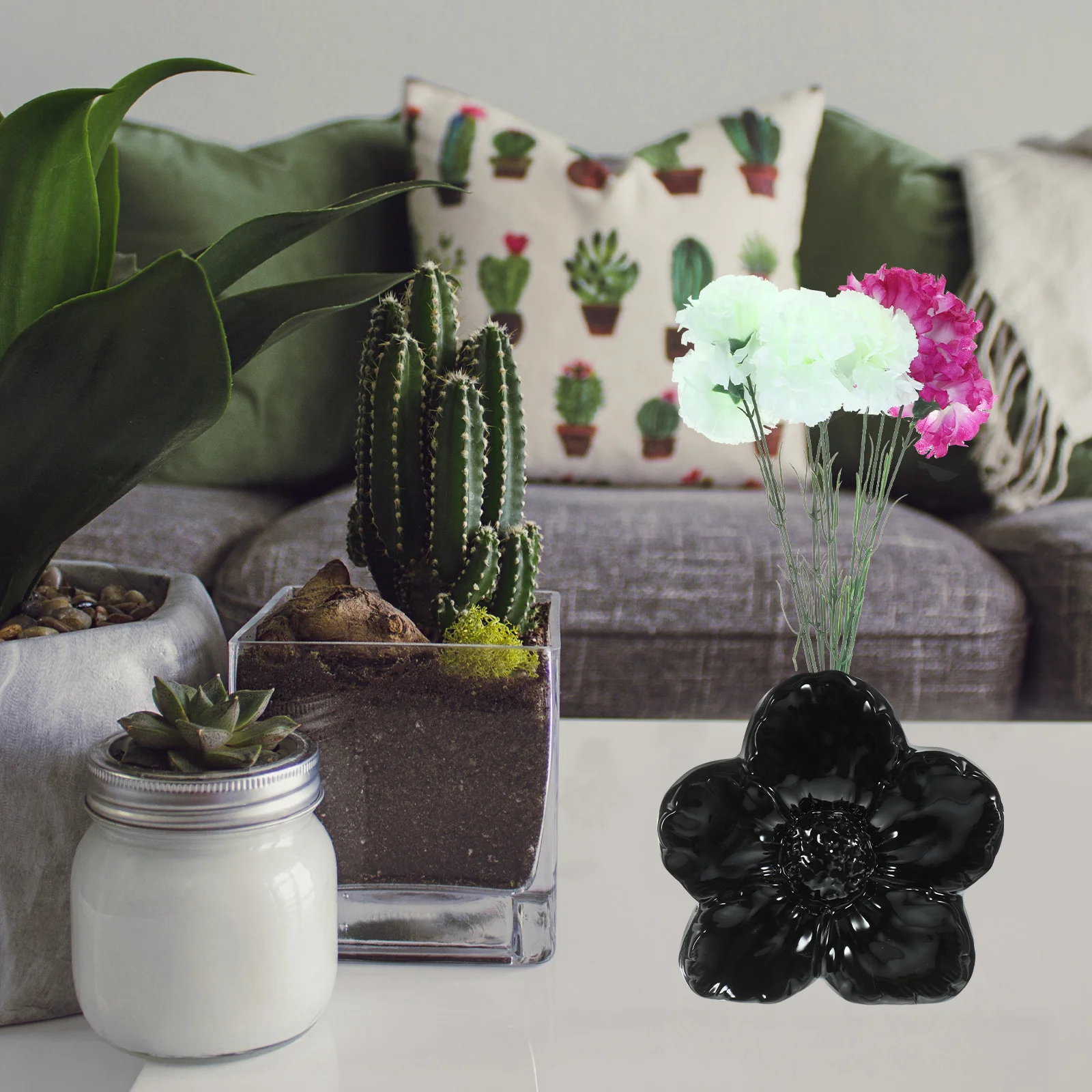 

Flower Shape Ceramic Vase Artistic Home Decoration for Coffee Table Bookshelf Shelf Decor Decorative Vases for Home