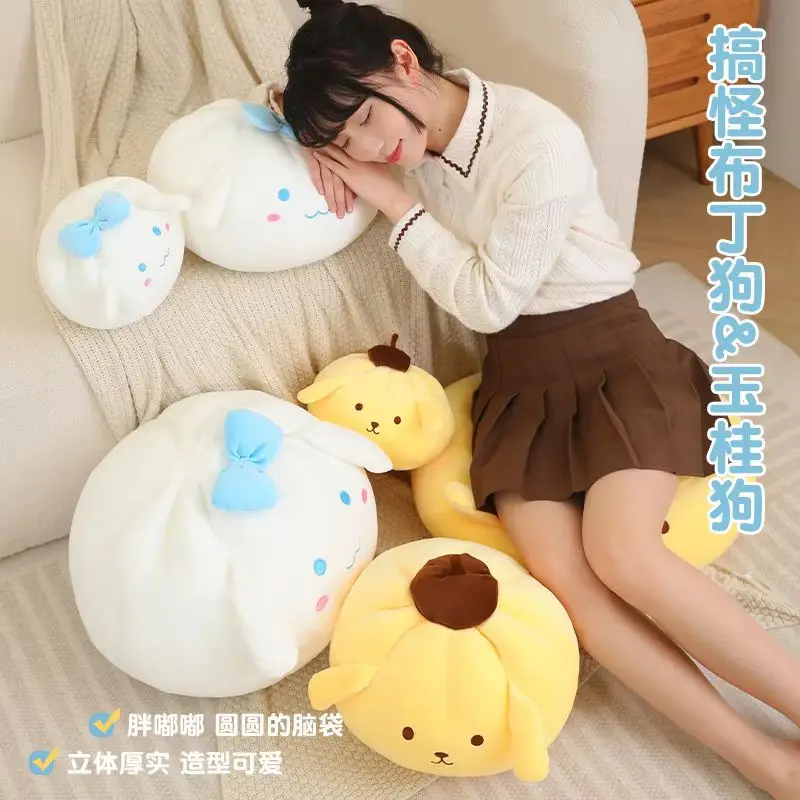 Sanrio 20/30/40Cm Kawaii Pom Pom Purin Cinnamoroll Pluche Kussen Speelgoed Halloween Serie Gevulde Pop speelgoed Voor Meisjes Kinderen Geschenken