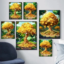 DIY Diamond Painting Money Tree Fantasy Landscape Mosaic Picture Of Rhinestone Cross Stitch Embroidery Kits Tree of Life Decor