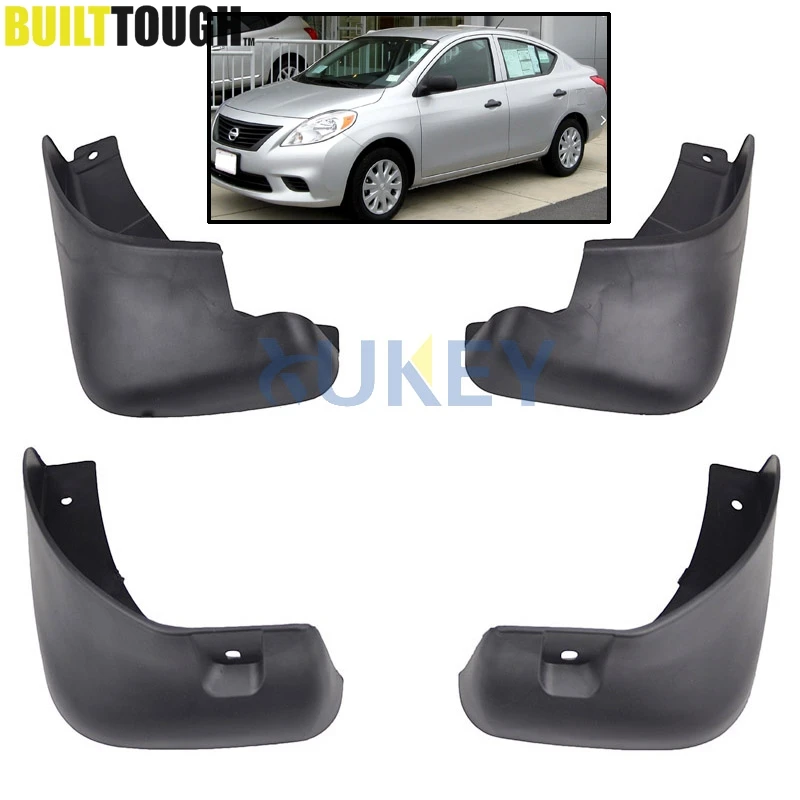 Molded Mud Flaps For Nissan Versa Sedan 2012-2017 Latio Almera (AU) Splash Guards Mudflaps Front Rear Fender 2013 2014 2015 2016