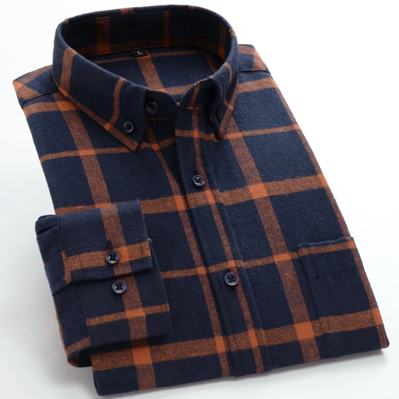 Plaid Shirt 2023 New Autumn Winter Flannel Red Checkered Shirt Men Shirts Long Sleeve Chemise Homme Cotton Male Check Shirts