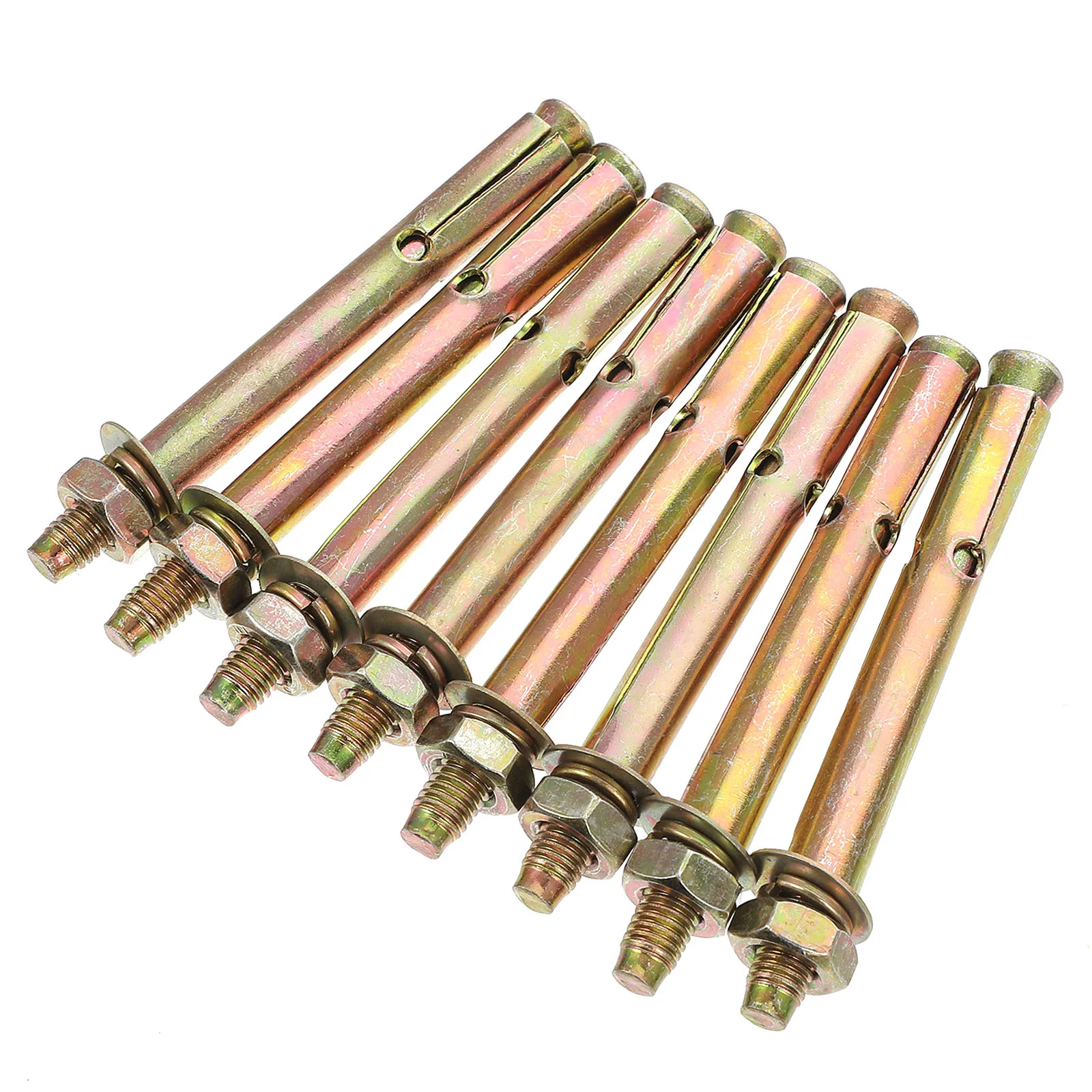 

8pcs Zinc Plated Expansion Bolts M8 X 100Mm Heavy Duty Anchor Fasteners For Concrete Wall Building Construction