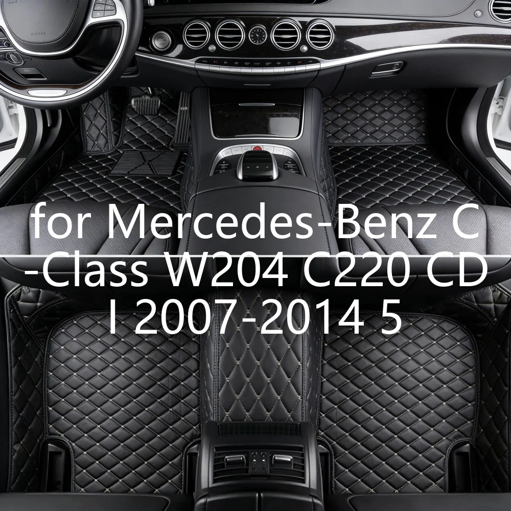 Tappetini per auto personalizzati 3D a copertura totale per Mercedes-Benz Classe C W204 C220 CDI 2007-2014, 5 posti, in TPE, resistenti all'usura, impermeabili, tappetini per interni auto EV 2G570