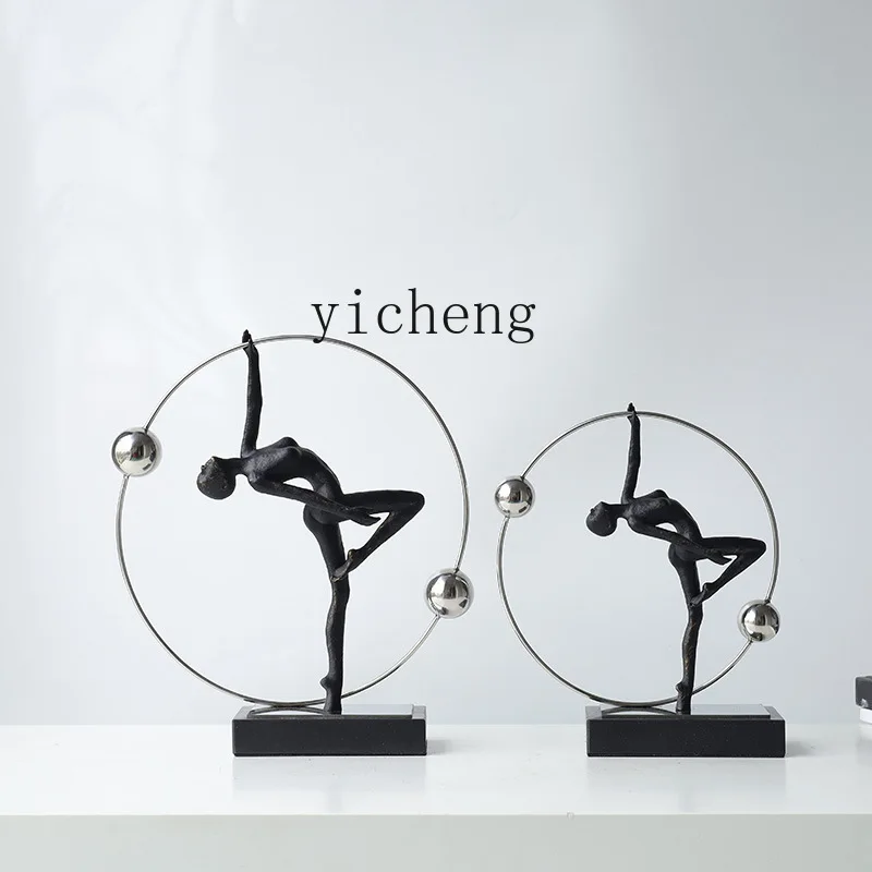 ZK now light luxury high-grade cast iron metal gymnastics character ornaments home office wine cabinet decorations