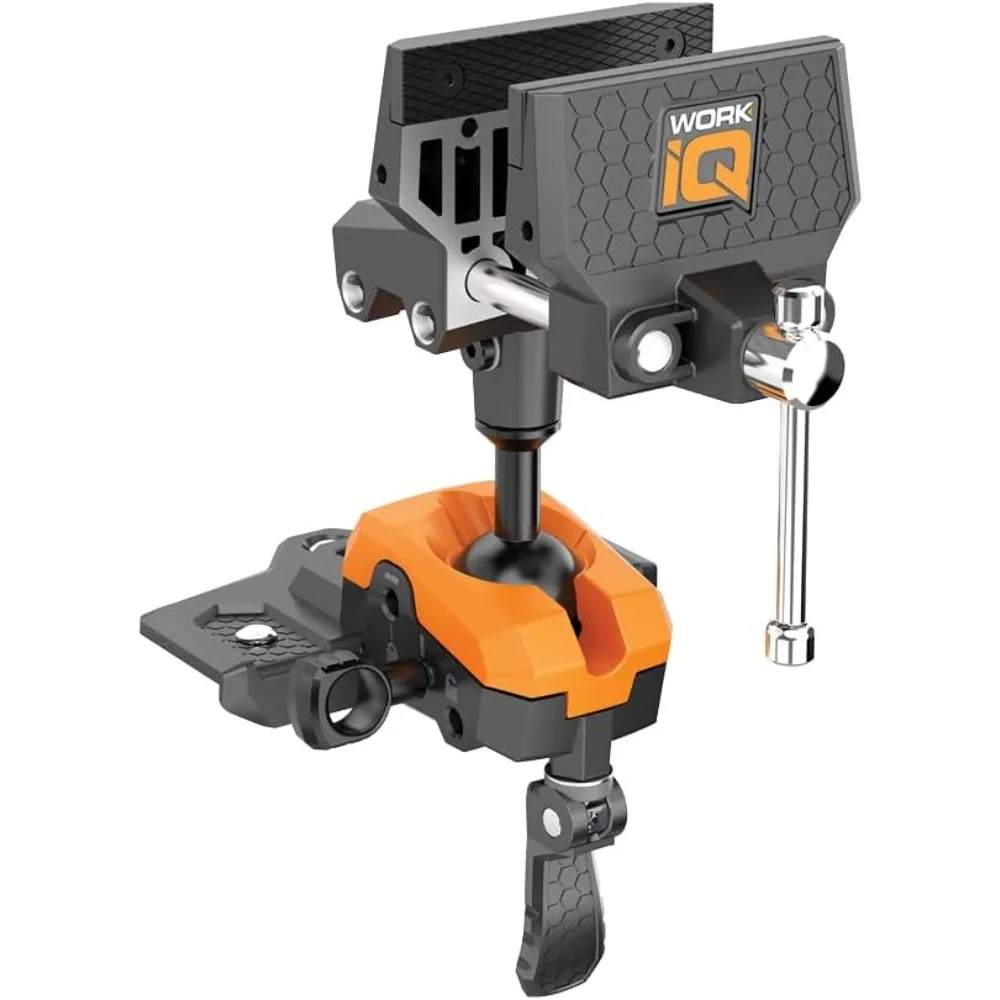 360° Articulating Bench Vise Made From Steel & Cast Aluminum w/ 8-Position Locking Ball & Socket