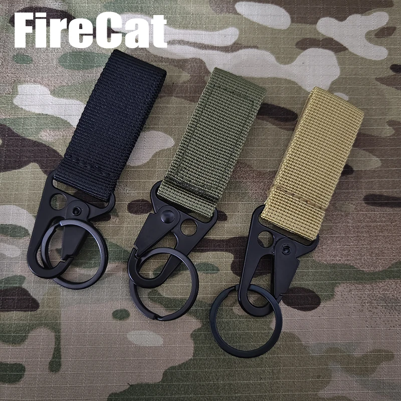 

Tactical Nylon Ribbon Key Chain Enthusiasts Multi-Function Mountaineering Olecranon Hook Molle Hang Buckle