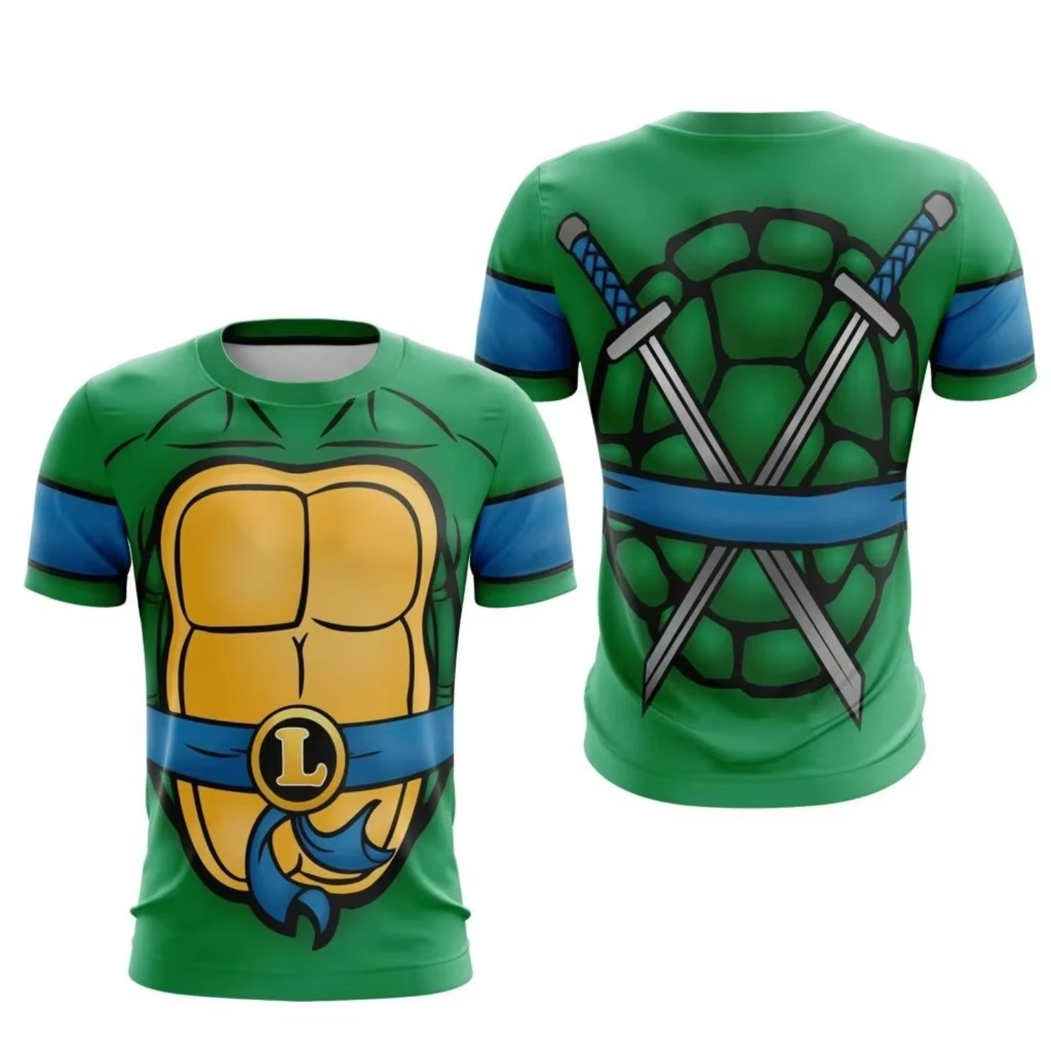 Retro Classic Ninja Turtle Graphic Summer Short Sleeve T Shirt Gender Neutral Adult Kids Casual Anime Cosplay Clothing view 5