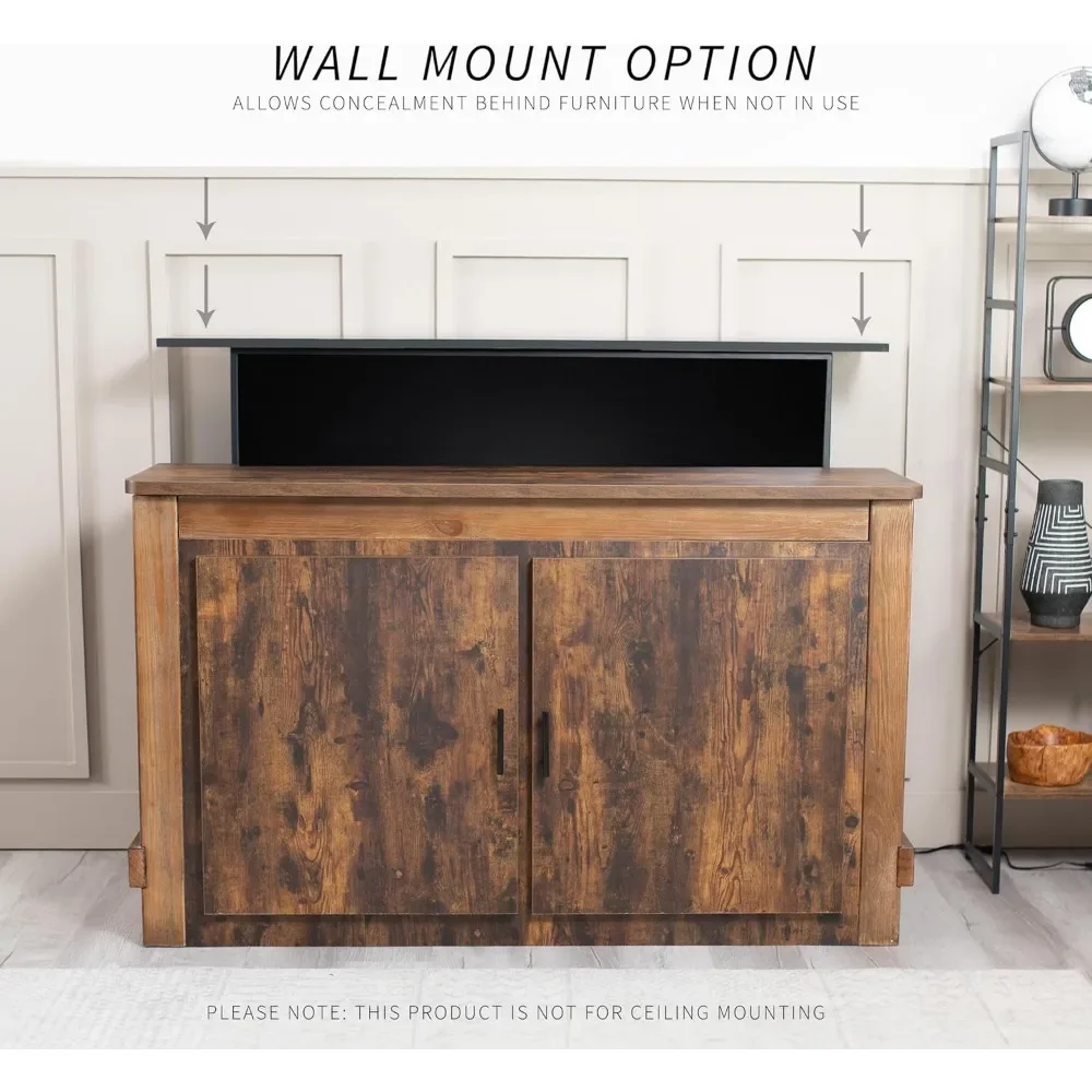 حامل تلفزيون بمحرك لشاشات 32-65 بوصة: حامل رفع عمودي مع جهاز تحكم عن بعد، دعامة مدمجة #6