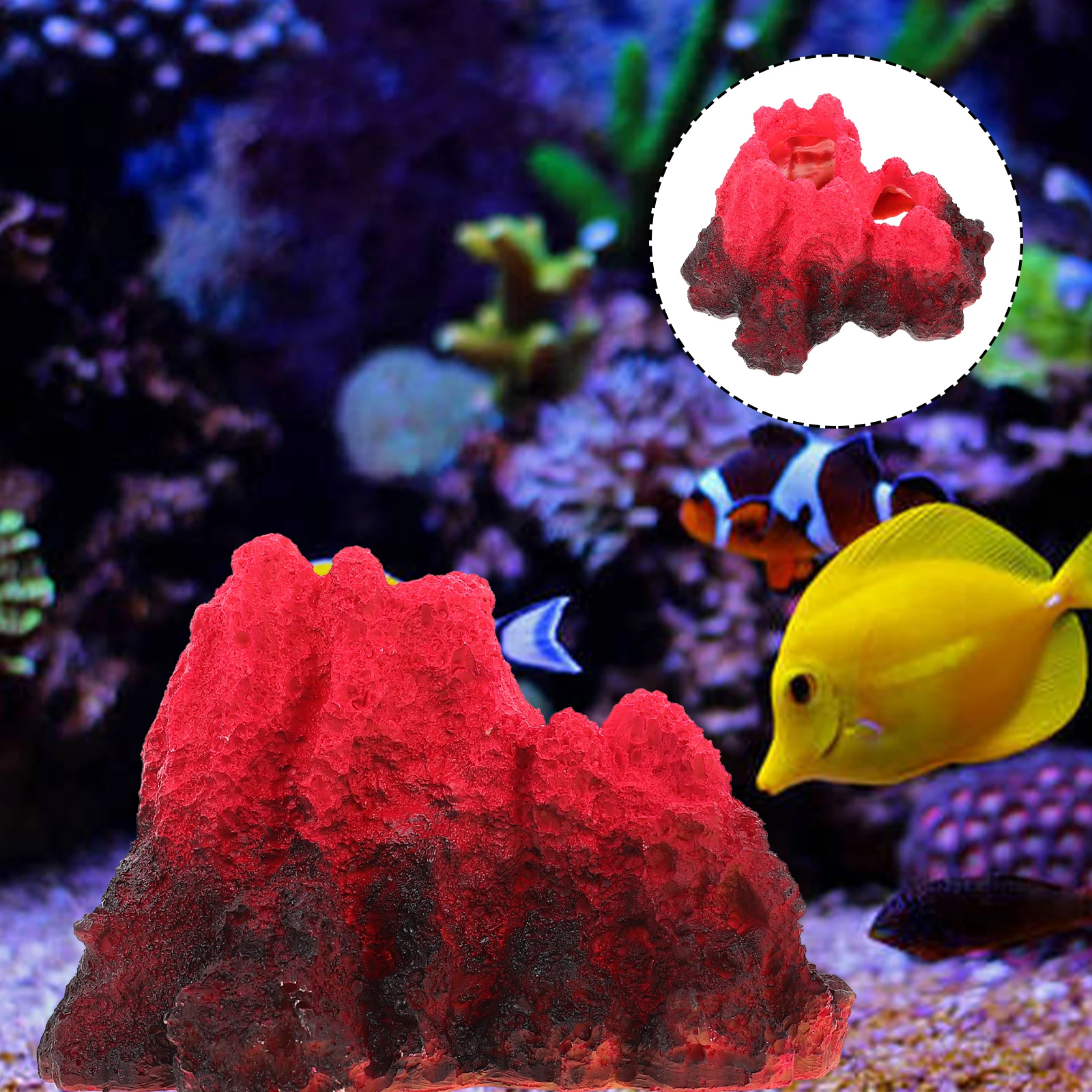 

Resin Volcano for Aquarium Decoration Realistic Fish Aquarium Decor Prop Tank nament Home Decor Craft Non Fading
