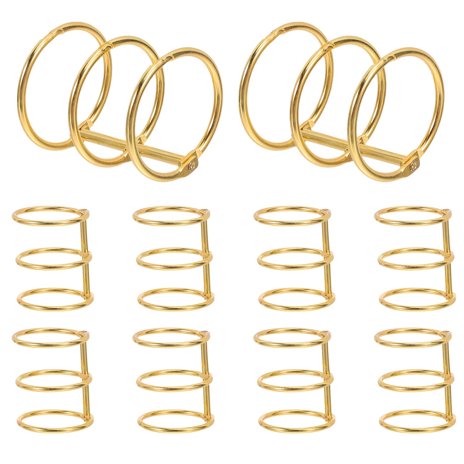 

10Pcs Large Three-Hole Metal Binder Rings for Secure Book Binding Flash Cards Note Cards Loose Leaf Accessories