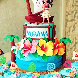 Glittery-Inspired Cupcake Toppers, Luau, Tropikal Dekor, Parti Yazı, Doğum Günü Pastası, Hawaii dili, 30 Adet En çok satılan 12 pasta-moana-no. 4