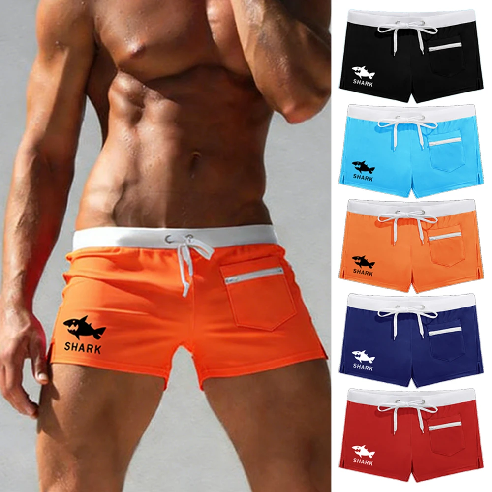 

Мужские быстросохнущие пляжные шорты, летняя дышащая повседневная спортивная одежда, доступны в различных цветах, с боковыми передними карманами, с принтом мультяшной акулы