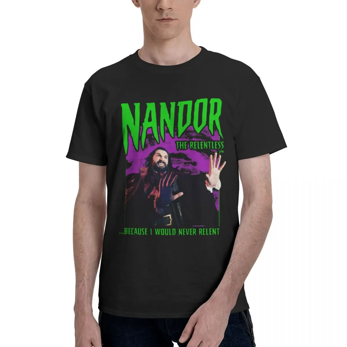 Men What We Do In The Shadows Nandor The Relentless T Shirt Vintage Big Size O-neck Cotton Sleeve T-shirt