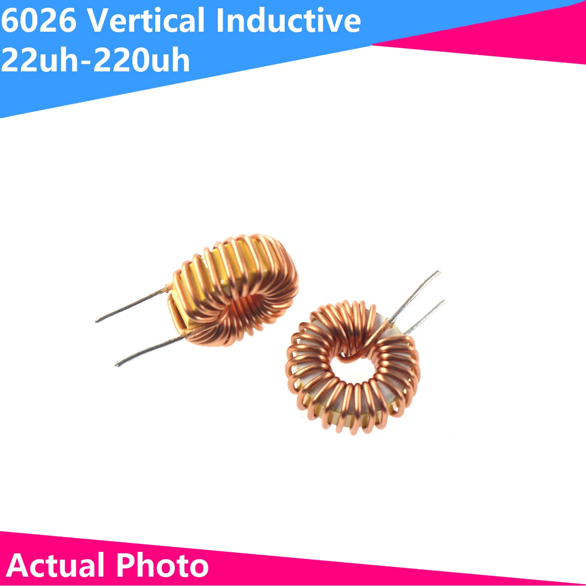 5pcs/6026 15mm 22/33/47/220UH Magnetic ring Winding inductors 6026 Annular Yellow white ring Iron core