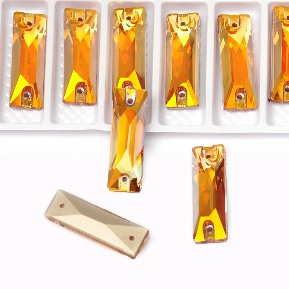 PUBRILEX K9 Glas-Aufnähsteine mit Baguette-Kanten und Facettenschliff für DIY-Accessoires, Kleidung, Abendgarderobe, Kleider – Detail 7