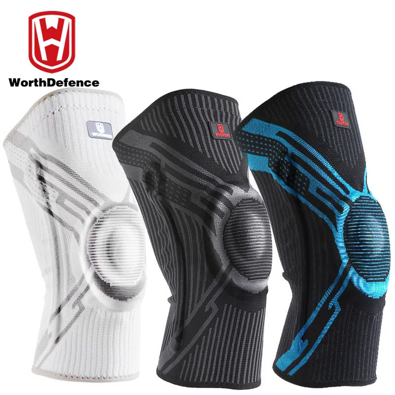 WOSWEIR 1 PC Silicon Padded Basketball Knee Pads Patella Brace Kneepad for Joint Support Fitness Compression Sleeve Protector