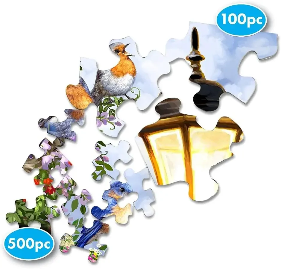 Puzzle en bois pour lampadaire, 1000/500/300 pièces, pour adultes, jeux d'activités familiaux stimulants, cadeau d'anniversaire et de vacances