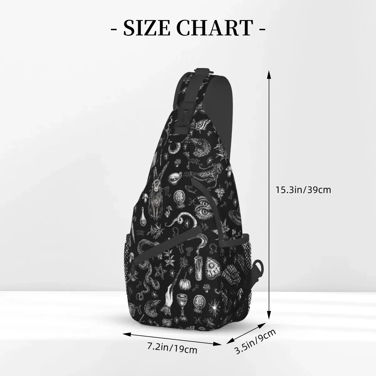 Salem Witch Crossbody Sling Bag Men Women Chest Bag Halloween Horror Shoulder Backpack Daypack for Hiking Travel Cycling Pack image 6