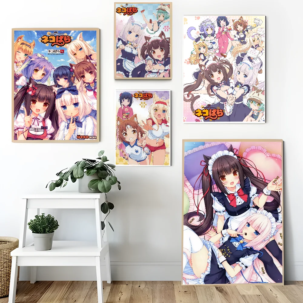 Nekopara Neko Para Chocola Vanilla Anime Posters Sticky Whitepaper Prints Posters Artwork Kawaii Room Decor