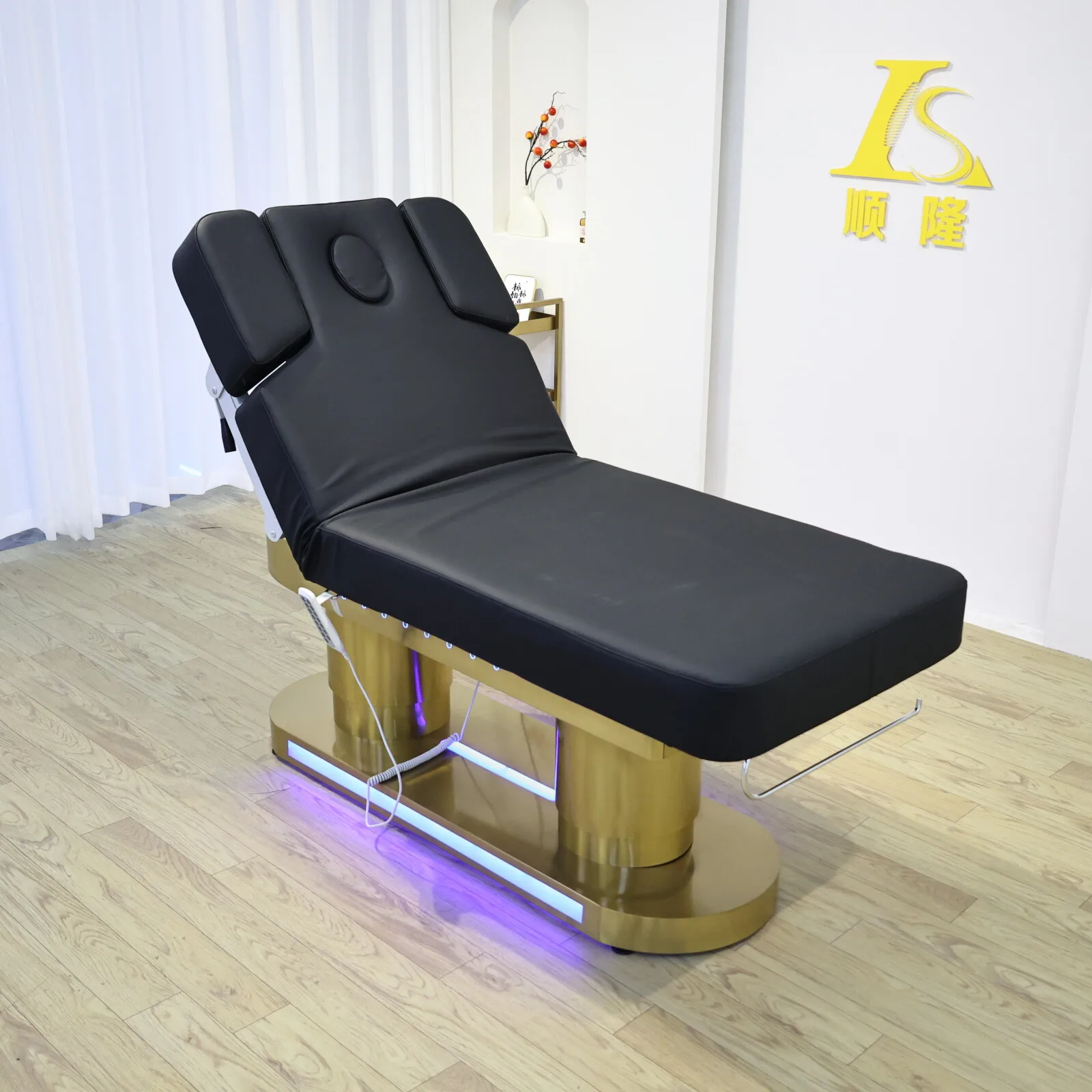 سرير تجميل كهربائي للعناية بالتجميل والتدليك في صالونات التجميل، أسرة تجارية من نوع الرفع، أثاث صالون قابل للتخصيص