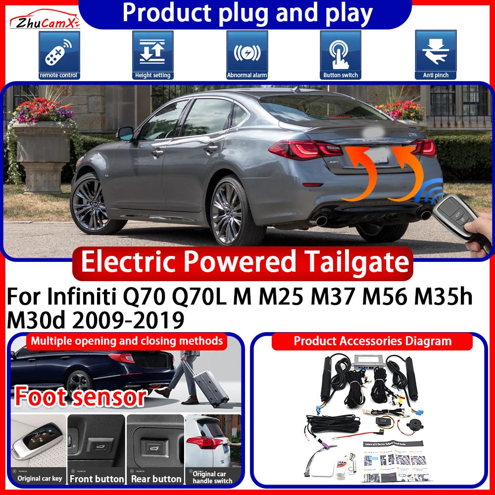 ZhuCamX Powered Tailgate for Nissan Fuga Cima Mitsubishi Proudia Dignity Y51 Anti Pinch Smart Intelligent Control Gate Lift Kit