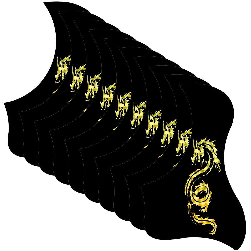

10 Pcs Guitar Pickguard Bird Shaped Dragon Pattern Protector Sticker for 40 41 Inch Guitars Classical Folk Accessories
