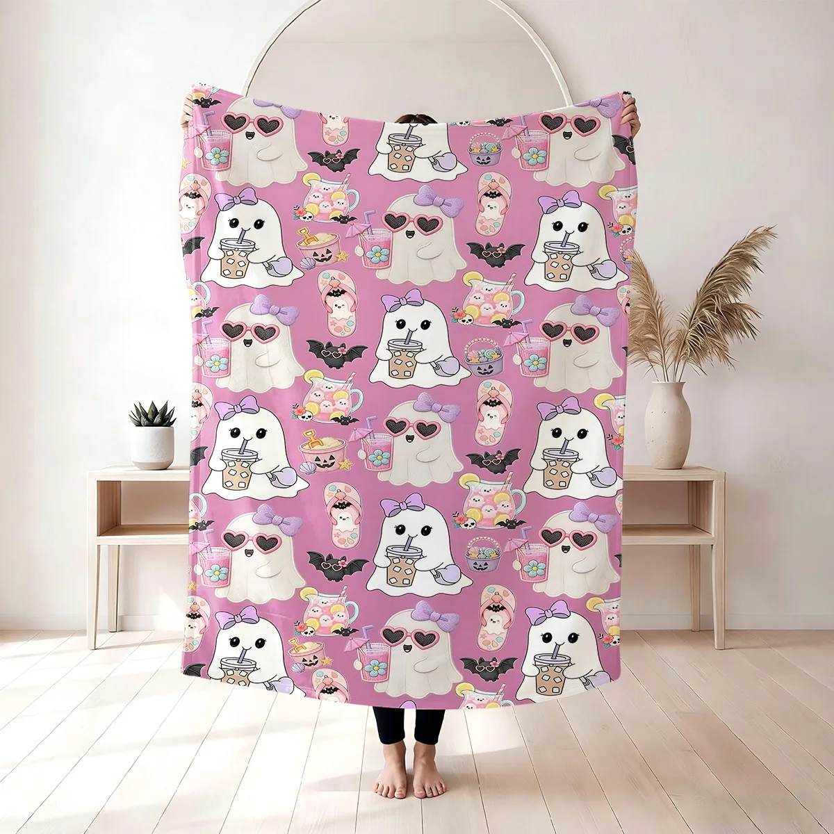 2026 Halloween Pumpkin Blanket Soft Horror Scary Thin Blanket Colorfast Blanket for Travel Kid Nap Throw Cover Blankets for Beds