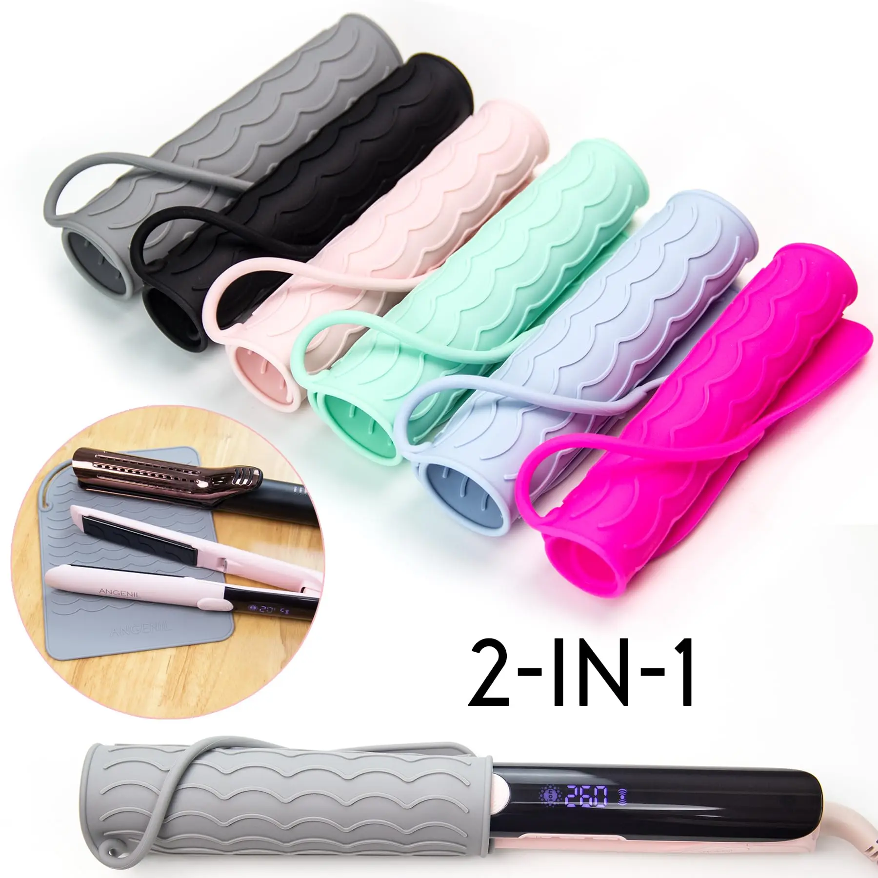 3Pcs Heat Resistant Mat for Curling Irons, Titanium Ceramic Flat Iron Hair Straightener and Hair Curler, Iron Scald Accessories