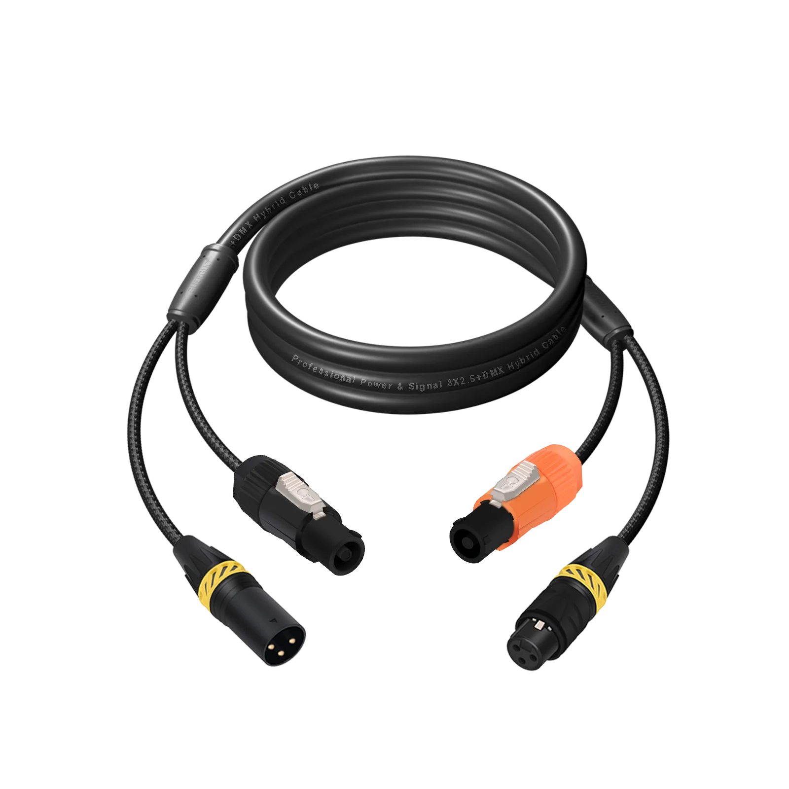 Hybrid Cable PowerCon and DMX Extension Cord,Stage Lighting Power con 3Pin XLR Signal Combo Cables for Speaker Moving Head