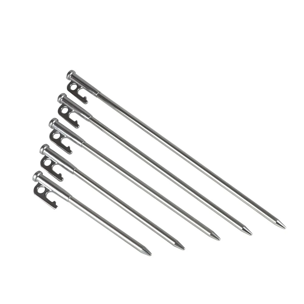 2 Pieces Outdoor Metal Tent Accessory Factory Hiking Heavy Durable Stainless Steel Tent Stakes Camping Pegs Nails Manufacturers