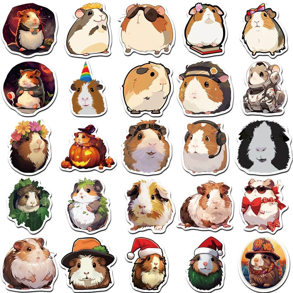 10/30/50pcs Animal Guinea Pig Cavy Stickers Cute Cartoon Decal for Laptop Phone Guitar Luggage Waterproof Graffiti Vinyl Sticker