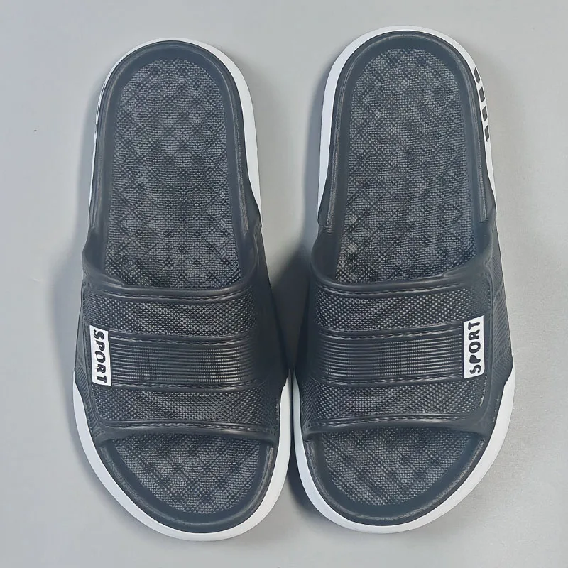 Letter Printing Eva Home Slippers Men 2026 Simple Plus Size Non Slip Beach Flip Flops Men Summer Light Soft Sole Platform Slides