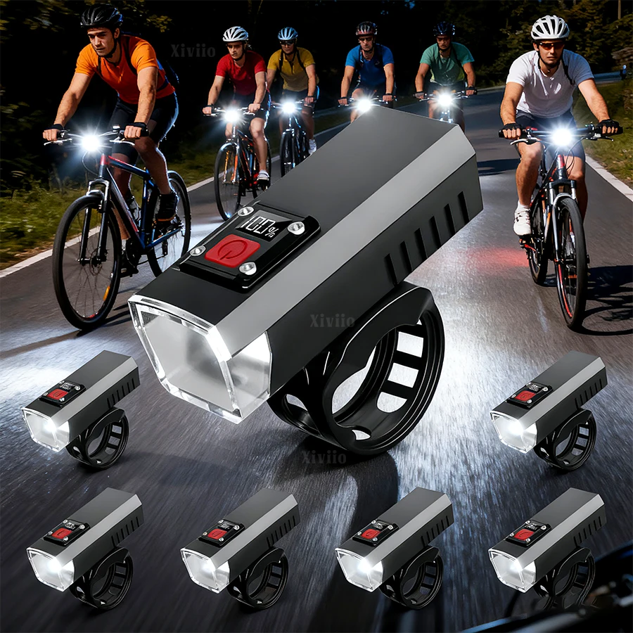 

1~8PCS Super Bright Bicycle Light 3 Modes Front MTB Bicycle Headlight Type-C Rechargeable Cycling Lamp for Night Riding Safety