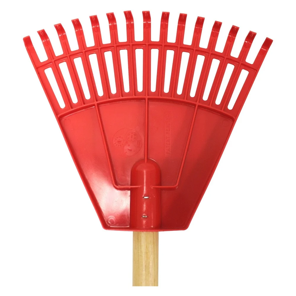 أداة آمنة للأطفال في حديقة أوراق الشجر، معدات البستنة الخارجية البلاستيكية المتينة، الأيدي الصغيرة، مقبض 36 بوصة بألوان زاهية