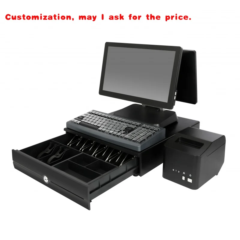 custom.All-in-One/Android Cash Register POS Cash Drawer Barcode Scanner Store/Supermarket Cashier