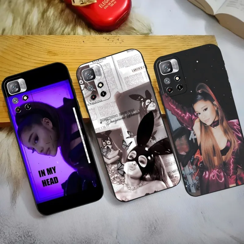 A-Ariana G-Grandes Phone Case For Xiaomi 13 12 11 9 Ultra Redmi Note 10 Lite POCO M4 M3 Pro Plus Black Soft Cover