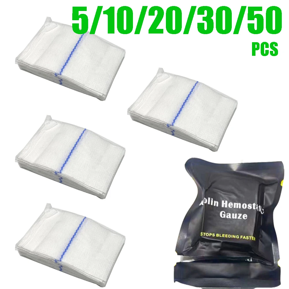 7.5*1.5M Hemostatic Kaolin Gauze Combat Emergency Trauma  Soluble For Tactical Military First Aid Kit Medical Wound Dressing