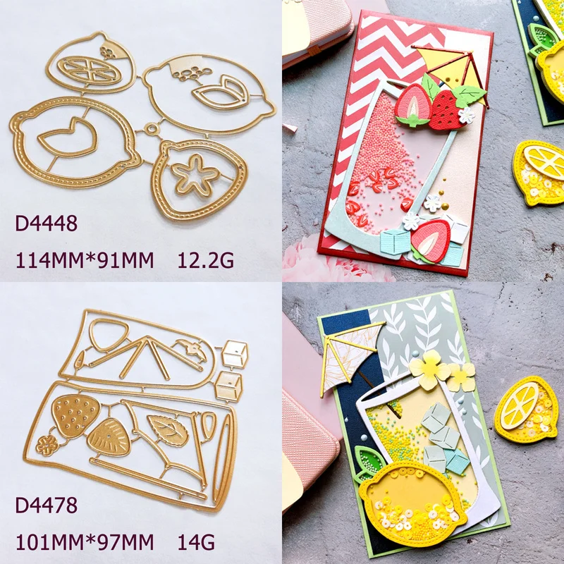 Lemon Strawberry Drink Cup Metal Cutting Dies DIY Shaker Card Scrapbooking Card Making Embossing Die‑cuts Stencil Paper Craft