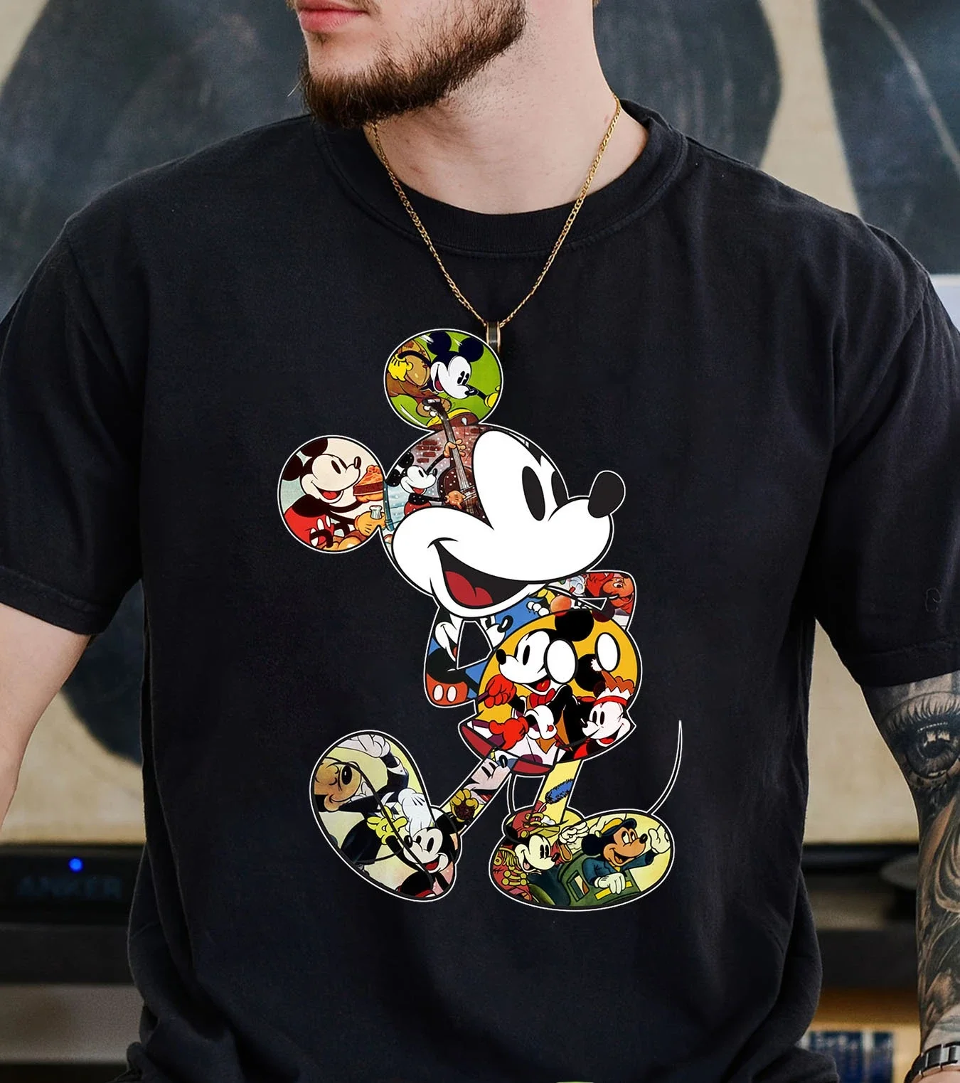 

Мужская футболка Disney с Микки серии, повседневная удобная женская футболка с круглым вырезом, спортивная повседневная футболка для пар, свободная вечерние пасхальная одежда, футболка