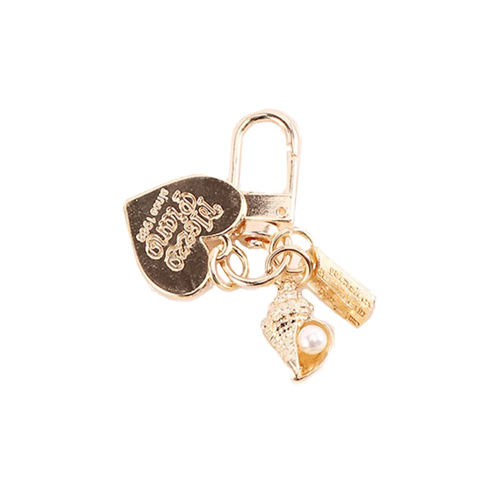 

Korean Women Girls Fashion Gold Color Keychain Shell Conch Bag Charms Key Accessories Heart Key Ring Key Chain