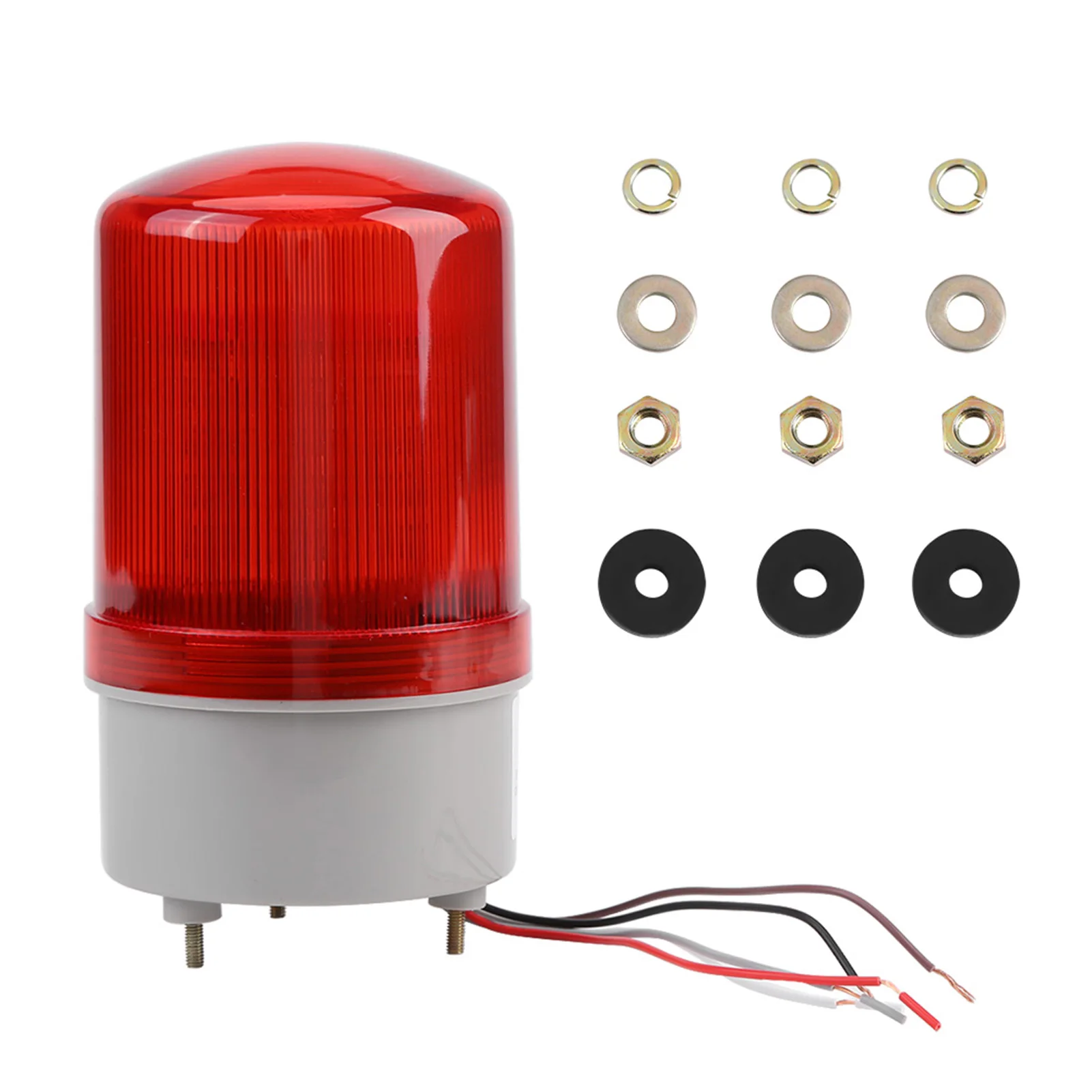 ZK20 1pc Red LED Emergency Warning Lighting Bulb Rotating Beacon Lamp AC220V