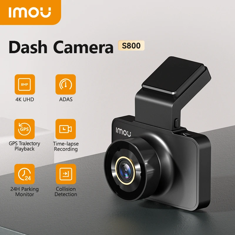 IMOU S800 4K Dash Cam for Car Flagship Lens Built-in GPS Voice Control Night Vision 24H Parking Monitior Video Recorder Wifi