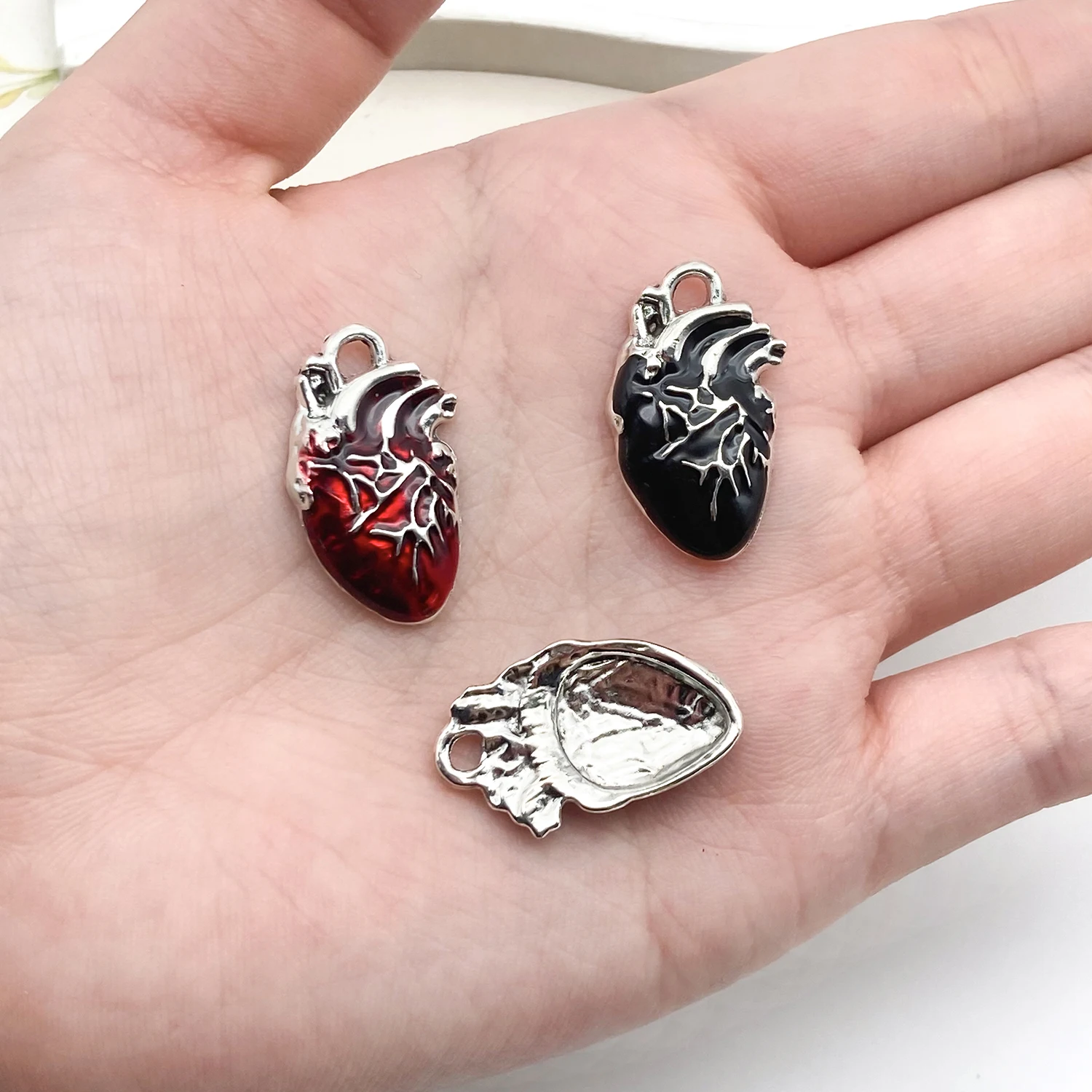 5/10 قطعة 16*25 مللي متر القوطية الإنسان الجهاز القلب سحر سبائك المعلقات ل سوار ذاتي الصنع قلادة أقراط صنع المجوهرات اكسسوارات